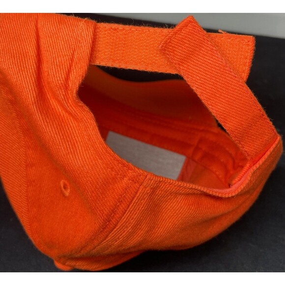 Hi Visibility Solid Orange Cotton Baseball Cap Adjustable Hunting, Construction - Picture 5 of 5